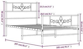 Czarne metalowe łózko rustykalne 100x200cm - Radina