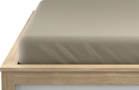 PrzytulneMieszkanie.pl Prześcieradło z mikrofibry z gumką beżowe 90 x 200 cm