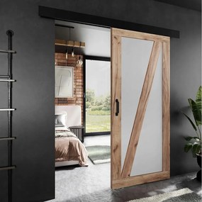 Drzwi przesuwne PALADIO 3 z maskownicą dąb craft złoty i biały 70