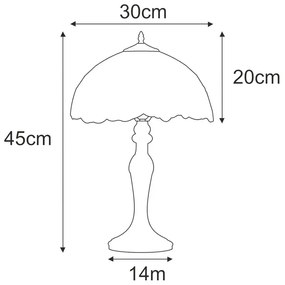 Lampa stołowa szklana z kloszem w słoneczniki - A660-Ahra