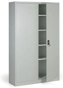 Metalowa szafa, demontowana, 4 półki, 1200 x 1950 x 400 mm, szara