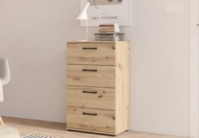Klasyczna komoda z czterema szufladami Niko 14N-D78 dąb Artisan
