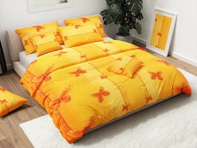 PrzytulneMieszkanie.pl PrzytulneMieszkanie.pl Pościel bawełniana ORANGE BUTTERFLY żółto-pomarańczowa Rozmiar pościeli: 70 x 90 cm | 140 x 200 cm