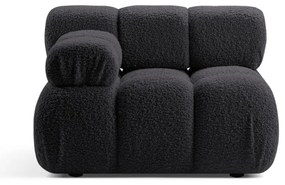 Antracytowy moduł sofy z materiału bouclé (lewostronny) Bellis – Micadoni Home