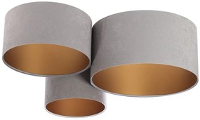 Szaro-złota okrągła plafoniada glamour - EXX39-Argon