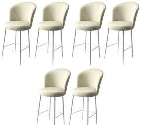 Zestaw krzeseł barowych Fora Cream and White, 6szt., 6 szt.