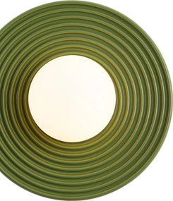 Retro Lampa Sufitowa Zielona z Opalowym Szkłem - Lila