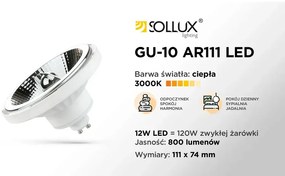 Żarówka LED GU10 3000K 12W 800lm SOLLUX  LIGHTING