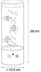 Lampa z rurką bąbelkową czarna 30 cm z LED RGB - Sealife Nowoczesny Oswietlenie wewnetrzne