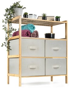 G21 Bambusowy regał z koszykami, 3 półki, beżowy, 3 piętra