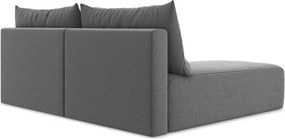 Szary aksamitny rozkładany/ze schowkiem narożnik (lewostronny/z szezlongiem) Kalena – Makamii
