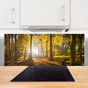 Panel Szklany do Kuchni Głęboka Zieleń Leśnych Liści