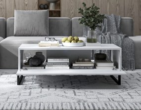Stolik kawowy TAL 3D 110x54cm biały mat MEBLE LINDNER