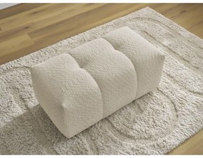 Beżowy podnóżek z materiału bouclé Roxelane – Bobochic Paris