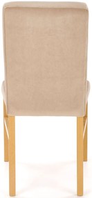 Beżowe drewniane krzesło tapicerowane - Combra 3X