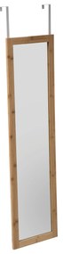 Wysokie lustro do zawieszenia na drzwi, bambusowa rama, 110 x 30 x 1,5 cm