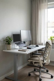 Biurko wysokie podnoszone elektrycznie do pracy na stojąco biały M0-H40