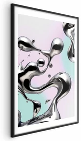Plakat Metaliczne Płynności 40x60 cm z ramą czarną z marginesem ARTGEIST B