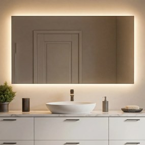Prostokątne Lustro Łazienkowe Podświetlane 120x70cm z zimną barwą LED 7000K, ciepłą barwą 3000K lub barwą neutralną 4500K