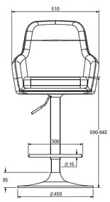 Kremowe hokery zestaw 2 szt. (wysokość siedziska 69 cm) Avola – Unique Furniture