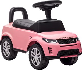 AIYAPLAY LAND ROVER DISCOVERY jeździk, jeździk z klaksonem i odgłosami silnika, schowek pod siedzeniem, 18-36 miesięcy, różowy | Aosom PL