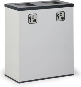 Alfa 3 Wewnętrzny kosz do segregacji śmieci, stojak na worki, szary/ciemnoszary, 2x 50 l