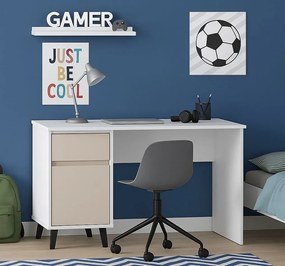 Biurko komputerowe z szafką i szufladą biały + kaszmir Z0-K66