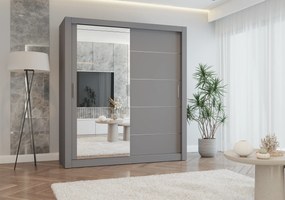 Szafa przesuwna LYON z lustrem 203 cm szary