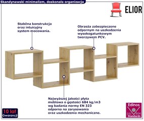 Nowoczesna półka ścienna w kolorze dąb artisan Happy