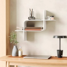 Biała wielopoziomowa półka z litego drewna kauczukowego 62 cm Montage – Umbra