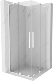 Mexen Velar L Duo kabina prysznicowa rozsuwana 80 x 80 cm, transparent, biała - 871-080-080-02-03-20