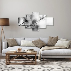 Obraz - Czarno - białe kwiaty (125x70 cm)