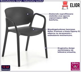 Czarne minimalistyczne krzesło ogrodowe - Koloso