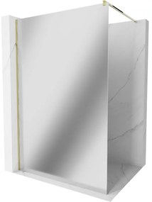 Mexen Kioto ścianka prysznicowa Walk-in 80 x 200 cm, lustro 8 mm, złota - 800-080-101-50-50