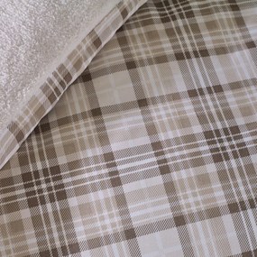 Brązowa pościel dwuosobowa z materiału sherpa 200x200 cm Cosy Sherpa Check – Catherine Lansfield