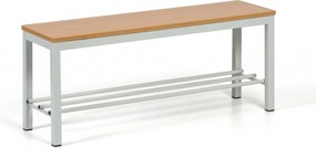 Ławka do szatni z półką na buty, siedzisko - laminat, długość 1000 mm, buk