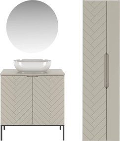 Zestaw meble łazienkowe z umywalką i lustrem Aspen 53 cashmere/czarny