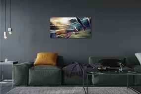 Fotoobraz na płótnie Sprzęt Piłkarski Na Murawie