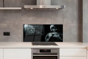 Panel szklany do Kuchni Mroczne Sylwetki