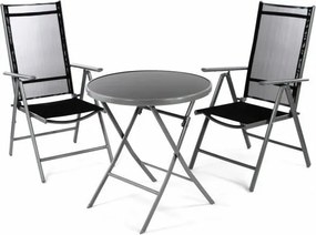 Zestaw mebli ogrodowych - krzesła i stół czarny
