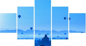 Obraz - Balony nad krajobrazem (125x70 cm)