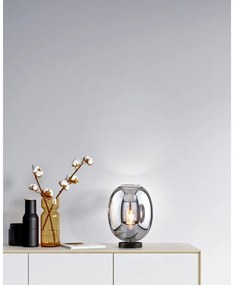 Czarna lampa stołowa ze szklanym kloszem (wysokość 27 cm) Nayla – Fischer &amp; Honsel