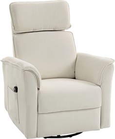 HOMCOM Elektryczny fotel relaksacyjny z funkcją leżenia, regulowane oparcie, zagłówek do salonu kremowo-biały | Aosom PL