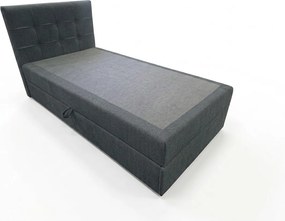 Tapicerowane łóżko boxspring DIRELIS VIBE 90x200 cm ciemnoszare Materac: Materac sprężynowy Bonell