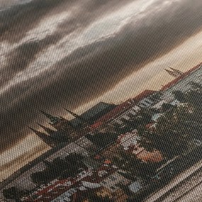 Obraz Zamku Praskiego o zmierzchu (170x50 cm)