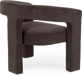 Brązowy nowoczesny fotel wypoczynkowy welurowy M5-C01