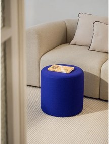 Niebieski wełniany puf Folk – noo.ma