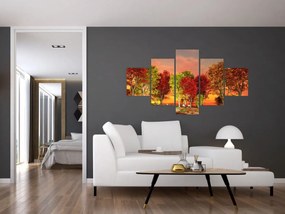 Obraz - Kolorowe drzewa (125x70 cm)