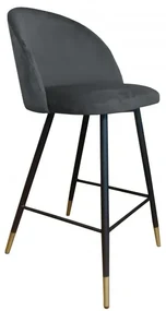 Hoker niski CLAUDINE BL VELVET GOLD ciemno szary ATOS