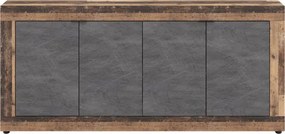 Komoda Czterodrzwiowa BLAGO 180 cm Ciemny Dąb/Grafit Loft